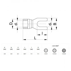 Viljuška AMP 4,3mm ( KV4 ) - Img 2