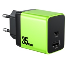 Wekome Superbrzi Strujni GaN Punjac, 2-porta USB (3.0 i 3.1 tipC) 35W, zeleni WP-U36 -8