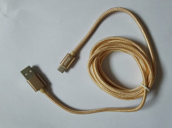 Xwave USB kabl TIP-C/USB 3.0 (tip A-muški)-USB 3.1 (TIP C-muški) /dužina 2m/3A/Aluminium /zlatni upleteni ( USB TIP-C 2m 3A Al /gold mesh ) - Img 1