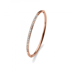 Ženska oliver weber bangle plain rosegold steel roze zlatna narukvica sa swarovski belim kristalom ( 32222rg ) - Img 2