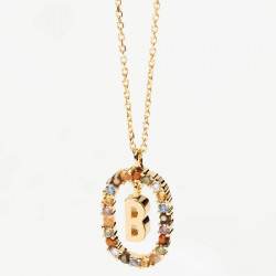Ženska pd paola letter b zlatna ogrlica sa pozlatom 18k ( co01-261-u ) - Img 3