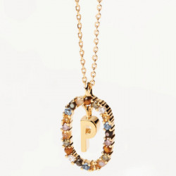 Ženska pd paola letter p zlatna ogrlica sa pozlatom 18k ( co01-275-u ) - Img 2
