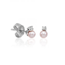 Ženske majorica cies pink pearl biserne srebrne mindjuše sa cirkonom 4 mm ( 16287.44.2 000.010.1 ) - Img 6