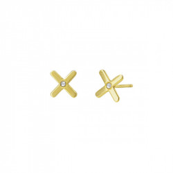 Ženske victoria cruz areca cross gold mindjuše sa swarovski belim kristalom ( a3800-07dt ) - Img 1