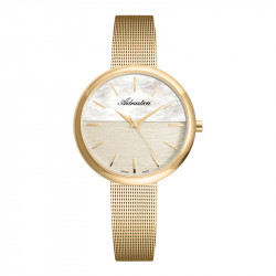 Ženski adriatica essence zlatni Šampanj beli elegantni ručni sat sa zlatni pancir kaišem ( a3525.1117q ) - Img 1