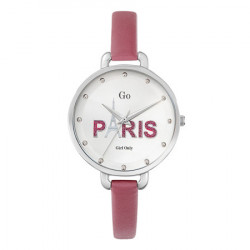 Ženski girl only paris roze modni ručni sat sa rozim kožnim kaišem ( 698802 ) - Img 4