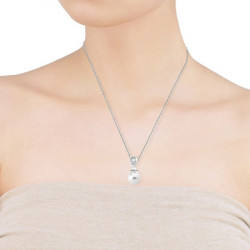 Ženski majorica auva srebrni lančić sa belim bisernim priveskom sa kristalima 10/12 mm ( 12268.01.2 000.010.1 ) - Img 2