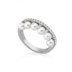 Ženski majorica exquisite beli biserni srebrni prsten 4 mm 53 mm ( 16048.01.2.913 010.1 ) - Img 6