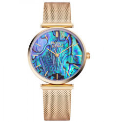 Ženski pierre ricaud quartz shell plavo zlatna modni ručni sat sa zlatnim pancir kaišem ( p22096.111aq ) - Img 4