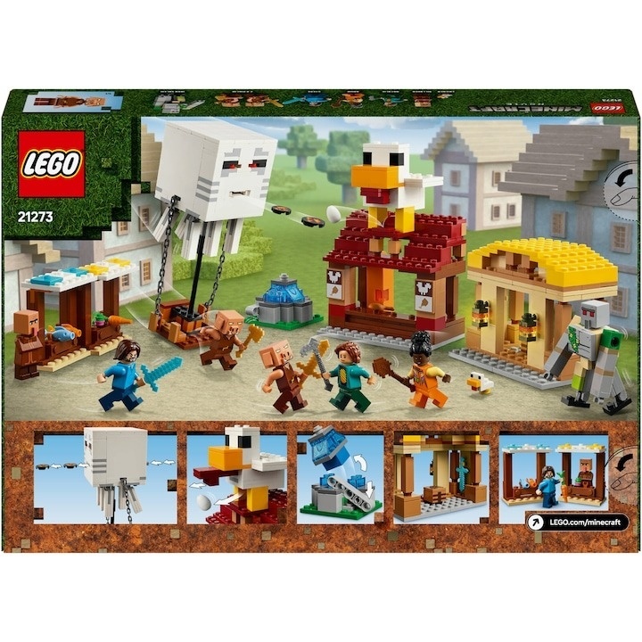 LEGO® Minecraft™ - Atacul baloanelor Ghast asupra satului 21273, 555 piese - 2 | YEO