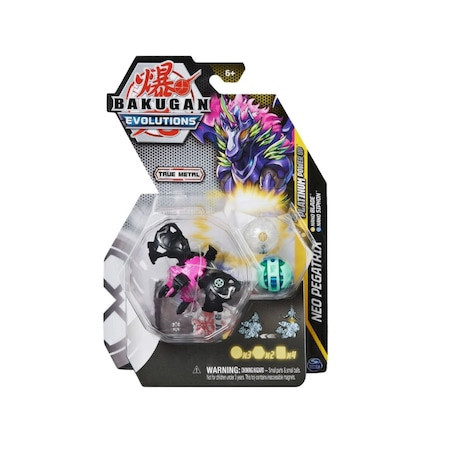 Set 3 figurine Bakugan Evolutions Platinum Power Up, Neo Pegatrix, 7 cm