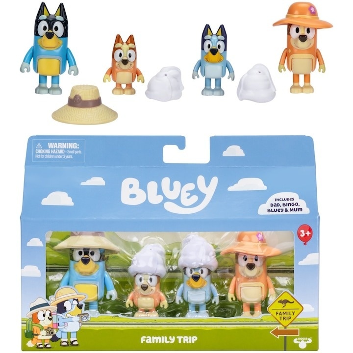 Set 4 figurine Bluey - Family Trip - 4 | YEO