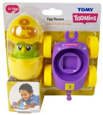 Jucarie interactiva pentru bebelusi Tomy Toomies - Ou de curse, Galben-Mov - 1 | YEO