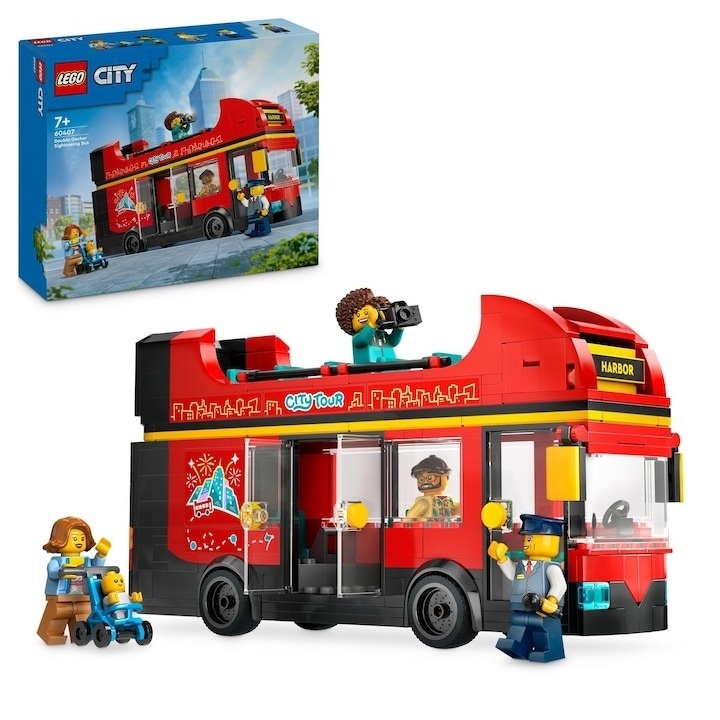 LEGO® City - Autobuz turistic rosu cu etaj 60407, 384 piese - 1 | YEO