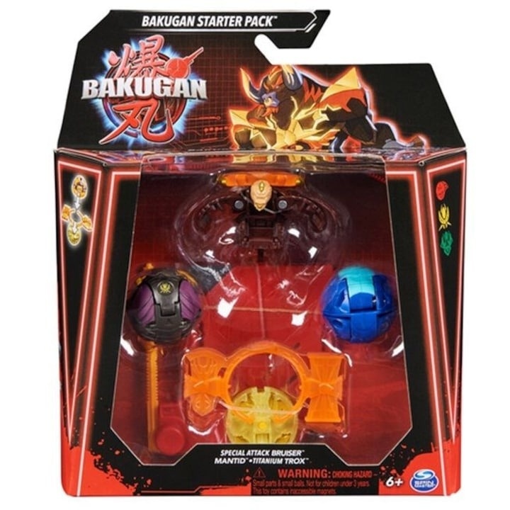 Set Figurine Bakugan Special Attack Bruiser, Mantid, Titanium Trox