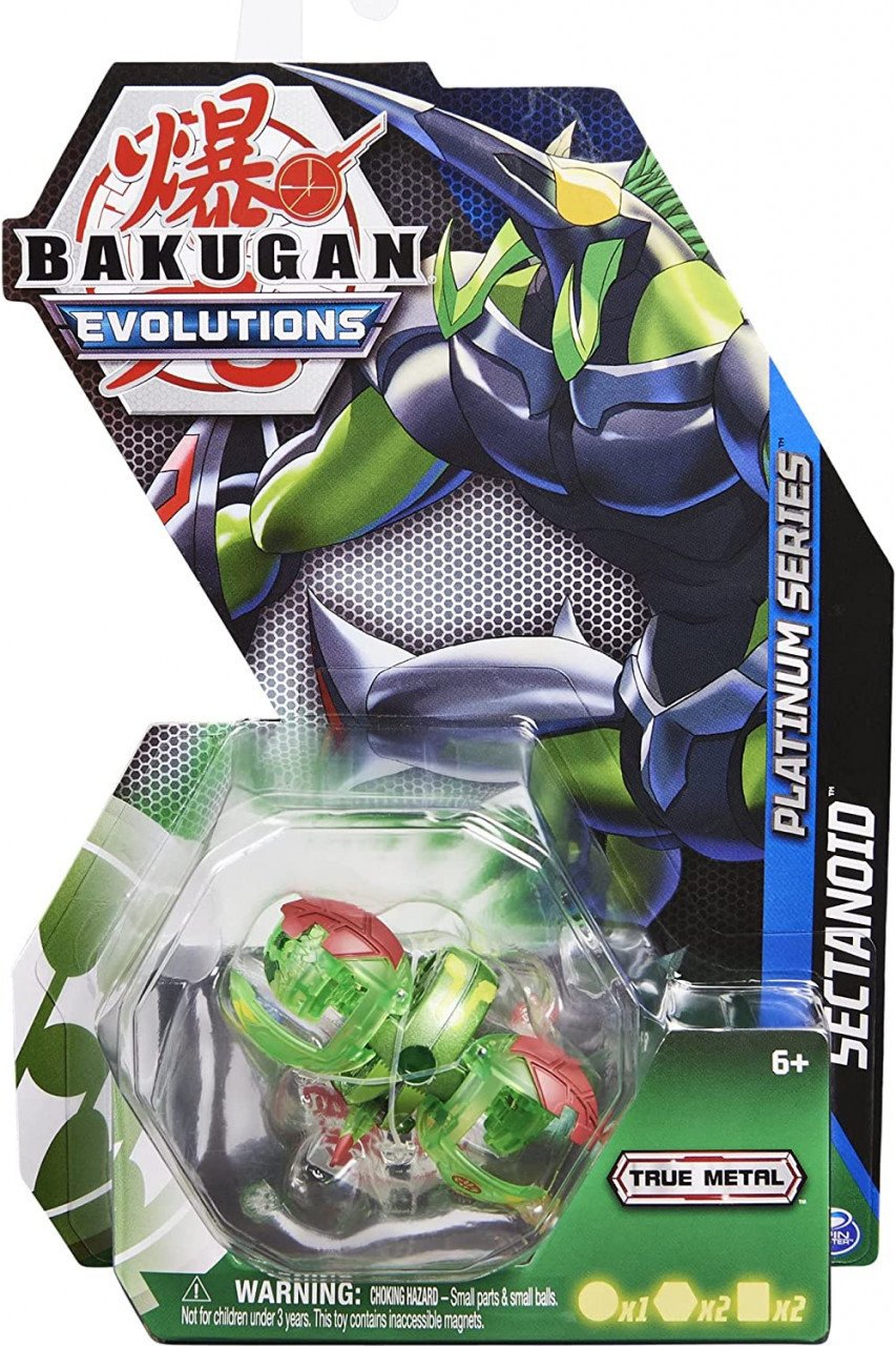 Figurina Bakugan Evolutions Platinum Series, Sectanoid, Verde, 6 cm