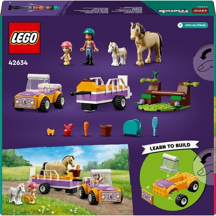 LEGO® Friends - Remorca cu cal si ponei 42634, 105 piese - 1 | YEO