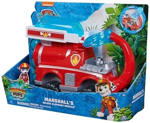 Masinuta cu figurina Paw Patrol - Vehicul mare cu elefant și apă și figurina Marshall Hero