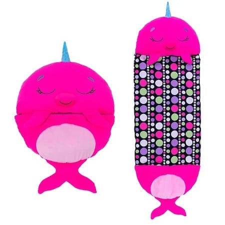 Sac de dormit din plus 2 in 1 Happy Nappers - Nelli Narwhal, Roz, 50 x 137 cm - 3 | YEO