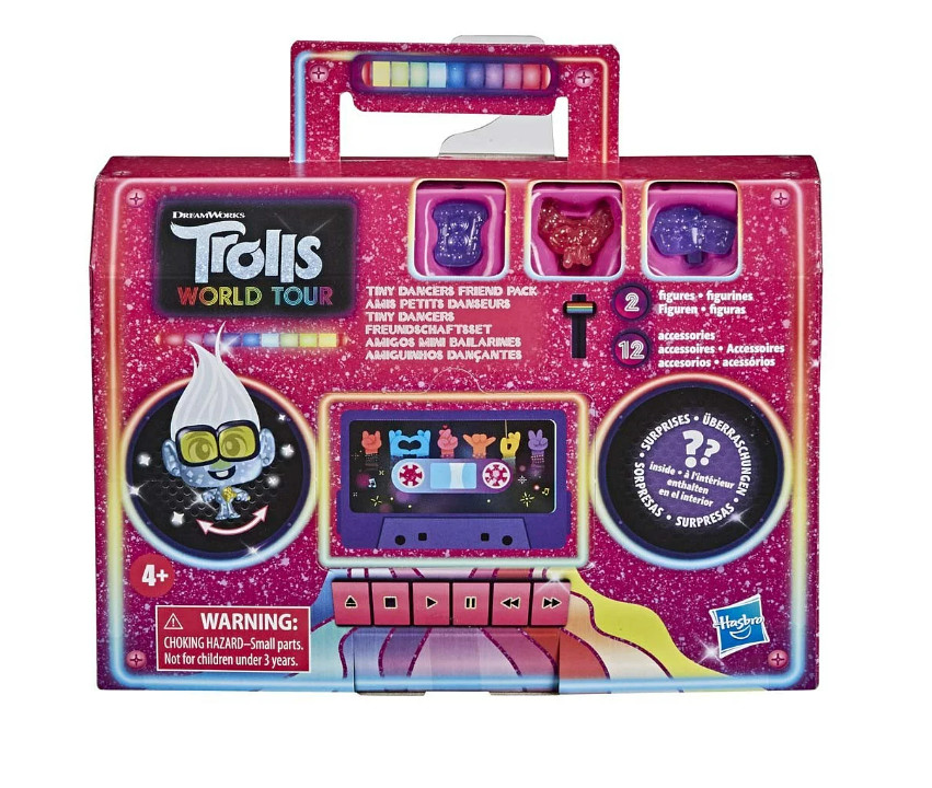 Set 2 figurine Trolls Tiny Dancers, cu 12 accesorii, 4 ani+, Multicolor, 3 cm - 1 | YEO