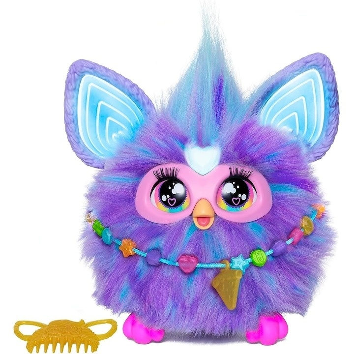 Jucarie interactiva Hasbro, Furby Purple, 15 accesorii, Voice Activated Animatronic, mov, 6 ani+ - 3 | YEO