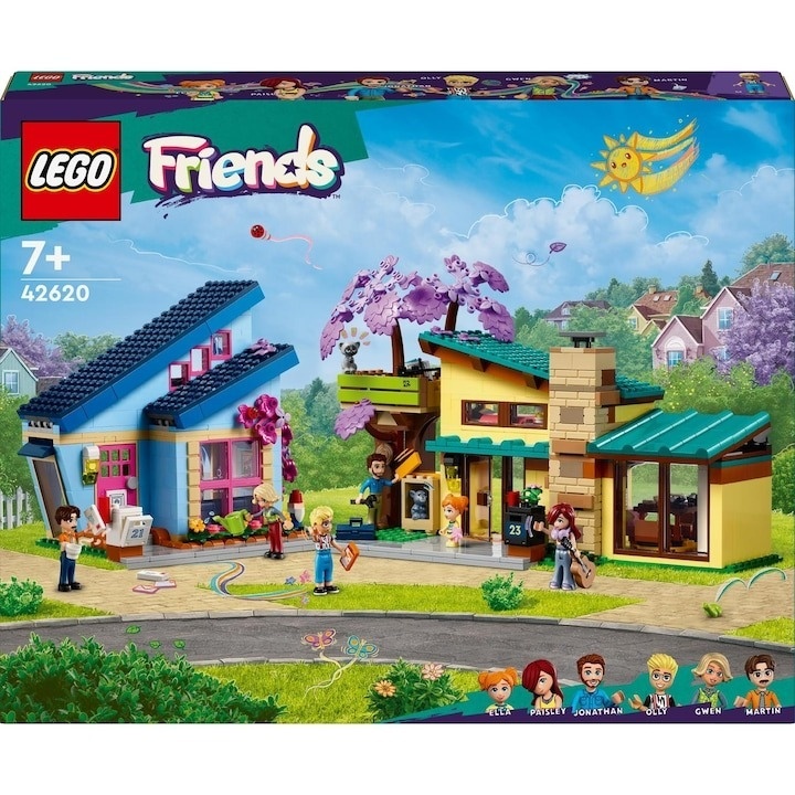 LEGO® Friends - Casele familiale ale lui Olly si Paisley 42620, 1126 piese