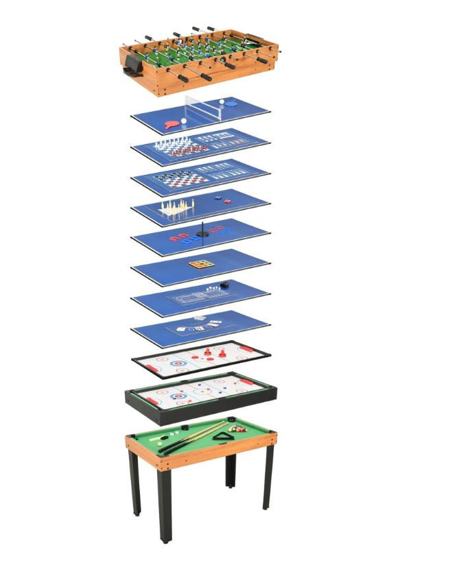 Masa cu jocuri Multigame, 15 in 1, 105.5x59.8x81.3 cm, Multicolor