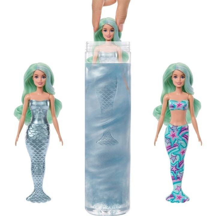 Papusa Barbie, Color Reveal Sea Mermaids Mix Hrk12, surpriza, 4 variante, 30 cm - 2 | YEO