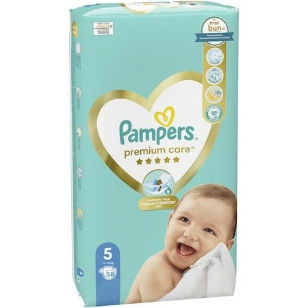 Scutece Pampers Premium Care Jumbo Pack Marimea 5, 11-16 kg, 58 buc - 1 | YEO