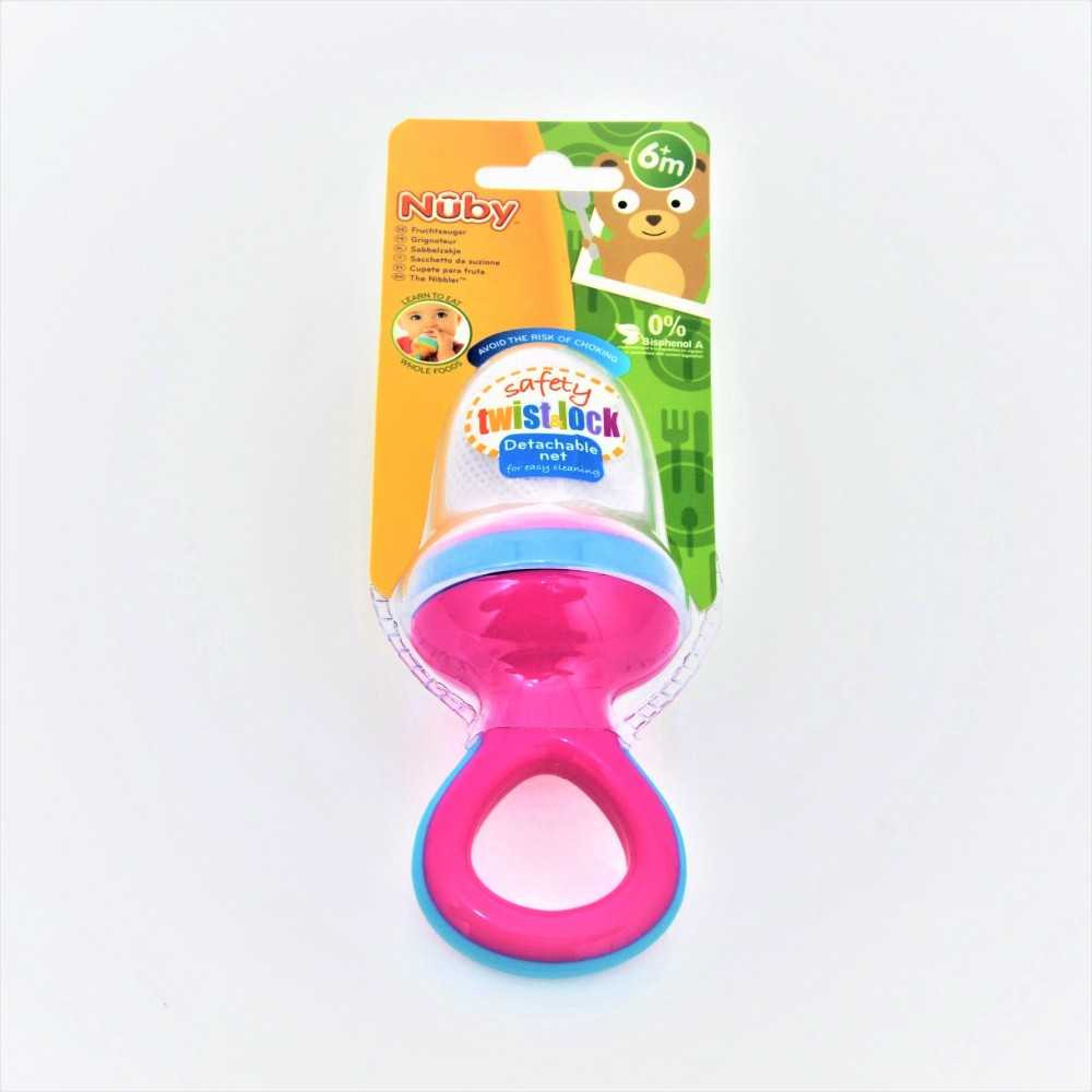 Dispozitiv de hranire Nuby Nibbler, +6 luni, Roz, 13 cm - 1 | YEO