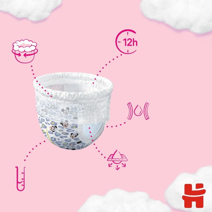 Scutece chilotel Huggies Mega pack 4, Girl, 9-14 kg, 52 buc - 3 | YEO