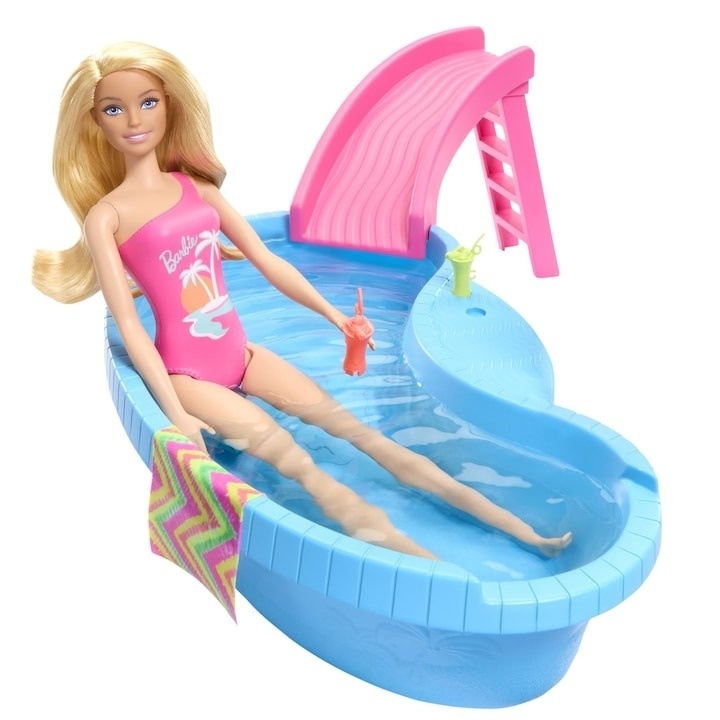 Set de joaca Barbie - Barbie blonda si piscina - 1 | YEO
