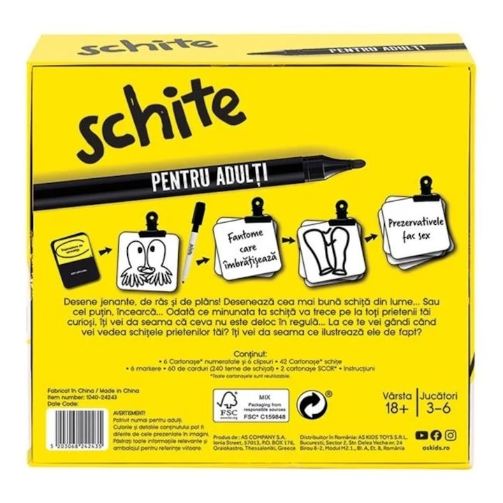 Joc de Societate ”Schite pentru Adulti” - AS - 3 | YEO