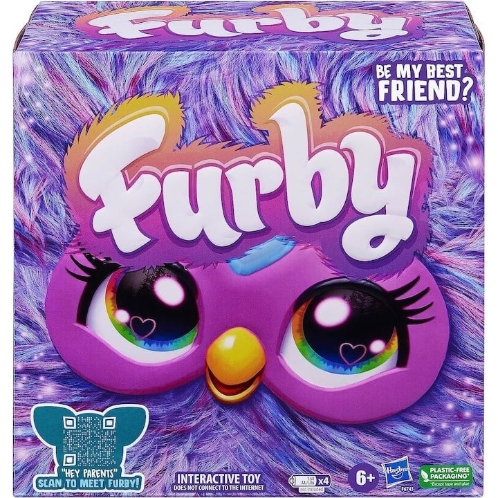 Jucarie interactiva Hasbro, Furby Purple, 15 accesorii, Voice Activated Animatronic, mov, 6 ani+