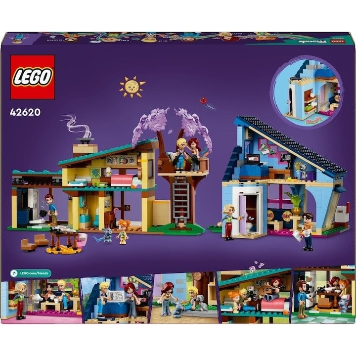 LEGO® Friends - Casele familiale ale lui Olly si Paisley 42620, 1126 piese - 1 | YEO