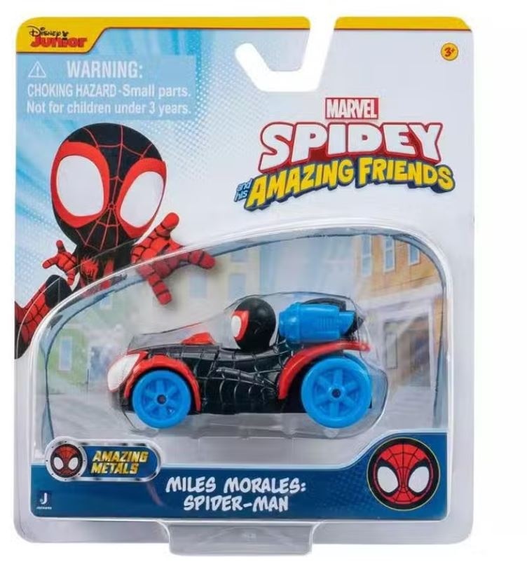 Masinuta Spidey si prietenii - Miles Morales, Metal, Multicolor, 7,5 cm