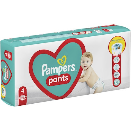 Scutece-chilotel Pampers Pants Jumbo Pack Marimea 4, 9-15 Kg, 52 buc - 2 | YEO