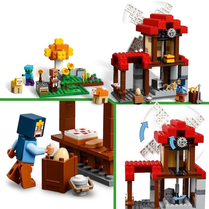 Set de constructie LEGO Minecraft 21262, Farma cu mori de vant, 462 piese, 8+ ani - 3 | YEO