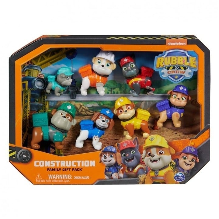 Set figurine Paw Patrol - Construction Family, Rubble si echipa