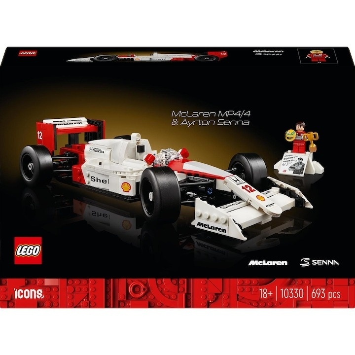 LEGO® Icons Creator Expert - McLaren MP4/4 si Ayrton Senna 10330, 693 piese
