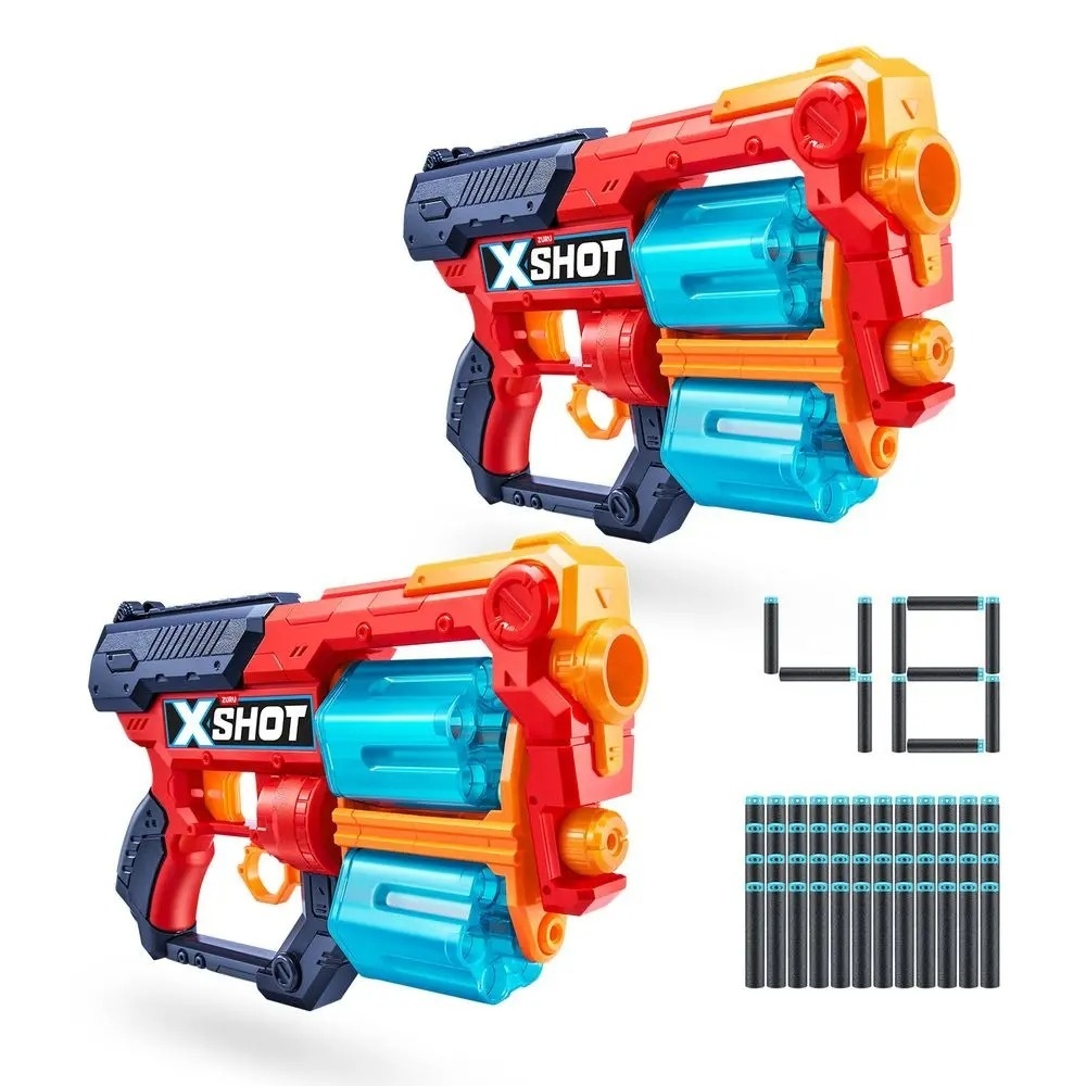 Set 2 pistoale Zuru X-Shot Excel, cu 48 proiectile, Multicolor - 1 | YEO