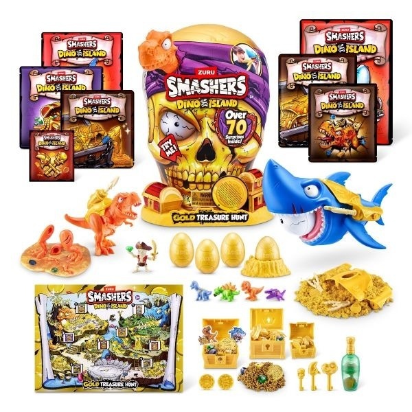 Smashers - Set cu peste 70 figurine si accesorii Gold Treasure Hunter, Dino Island - 3 | YEO