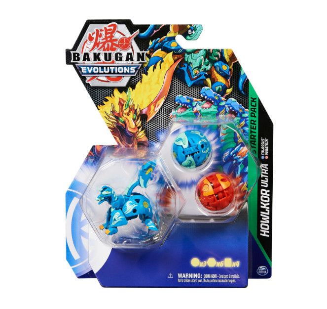 Figurina Bakugan Evolutions - Starter Pack, Howlkor Ultra, Colossus si Pegatrix