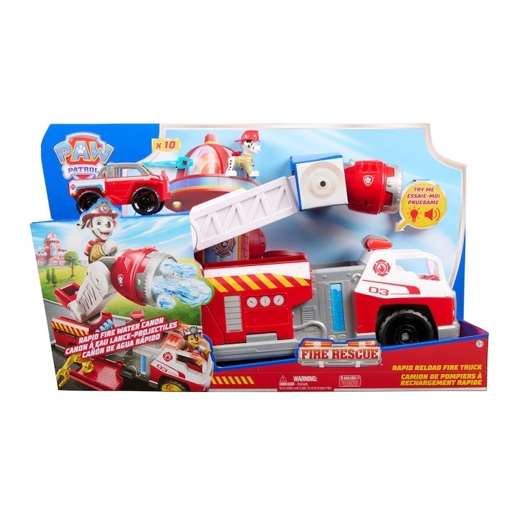 Masina de Pompieri Paw Patrol cu telecomandă, lumini și sunete, 3 ani, plastic