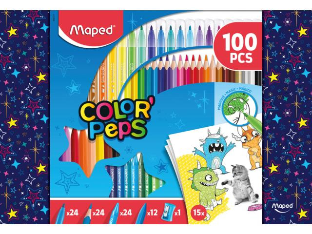 Set de colorat Maped, 100 piese - 1 | YEO