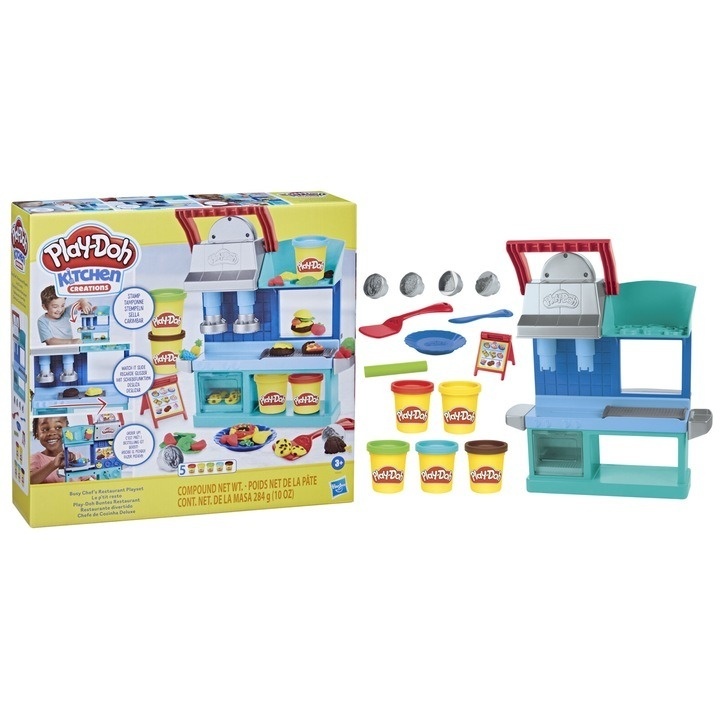 Set Play-Doh Kitchen Creations - Busy Chef Restaurant, 5 cutii - 1 | YEO
