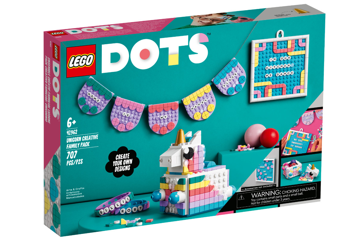 LEGO Dots - Pachet creativ de familie cu Unicorn 41962, 707 piese, 6 ani+ - 1 | YEO