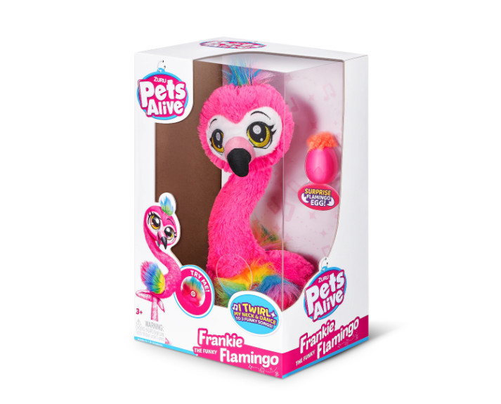 Jucarie de plus interactiva Frankie flamingo dansator, 38 cm, Pets Alive - 1 | YEO