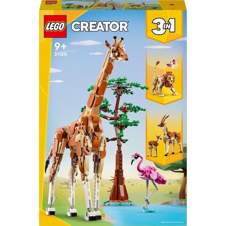 LEGO® Creator 3 in 1 - Animale salbatice din safari 31150, 780 piese