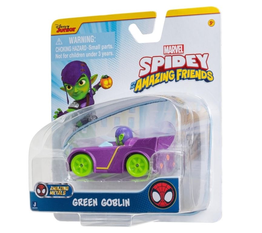 Masinuta Spidey si prietenii - Green Goblin, Metal, Multicolor, 7,5 cm - 3 | YEO